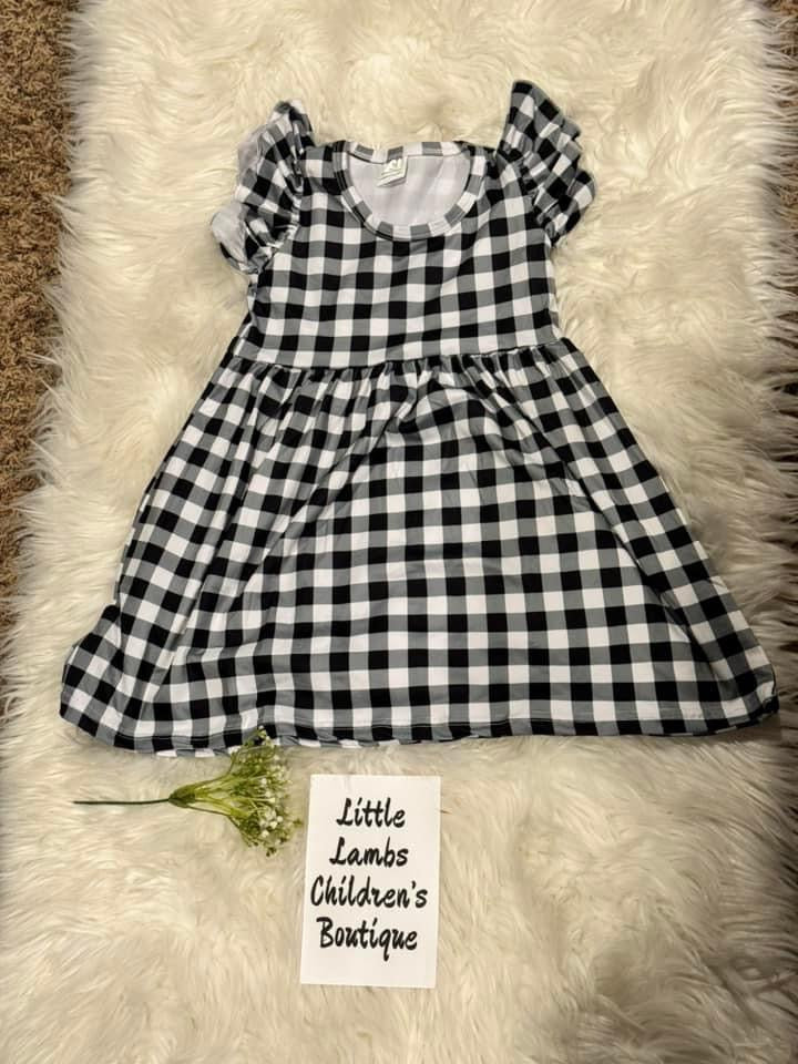 Plaid dress 3T black