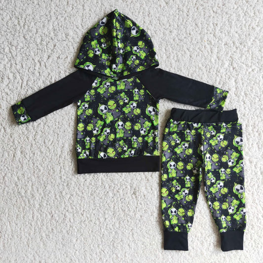 September-preorder-2025-Aier-beetle juice black and green hoodie set
