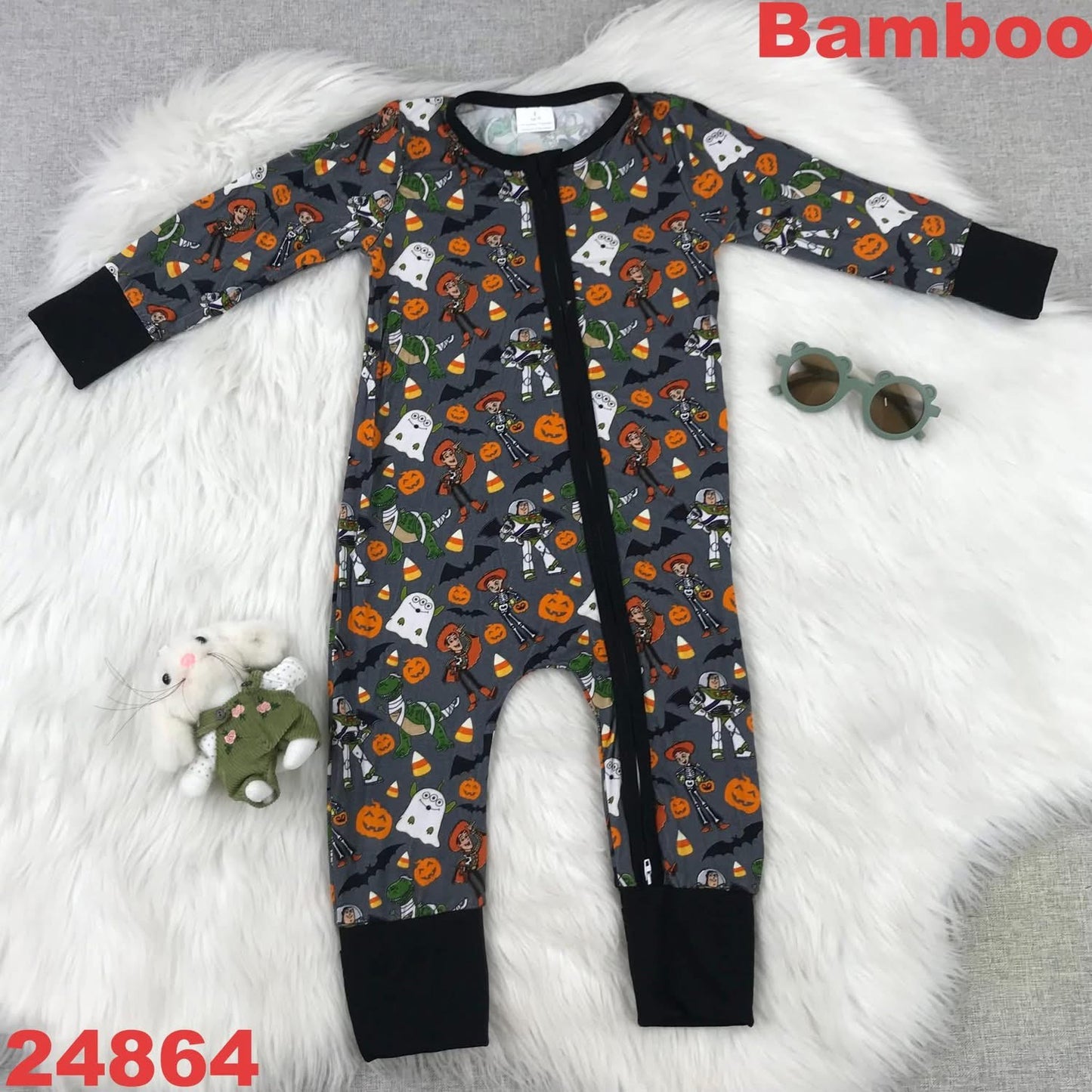 October2025preorder-black bamboo Halloween pjs