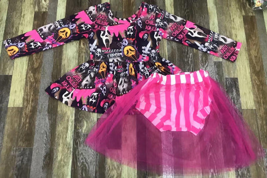Scream Pink Dress with Bummies
