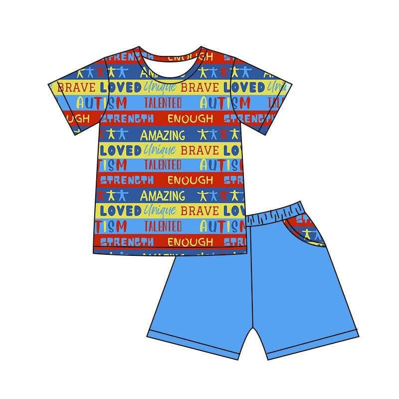 Autism awareness custom blue set