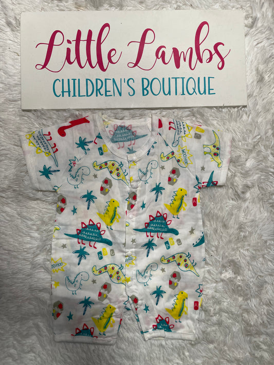 Boy’s White Dino Romper