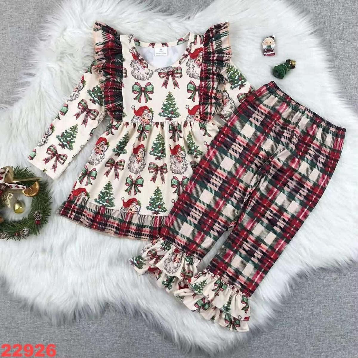 November 2025 preorder- Santa dress with plaid trim and pant