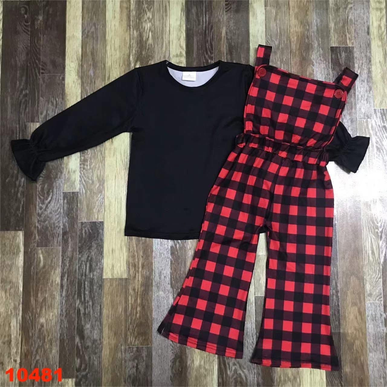 October clearance 2025- red/black overalls set
