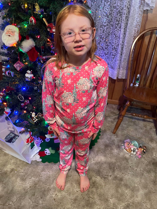 Pink Gingerbread House Pjs