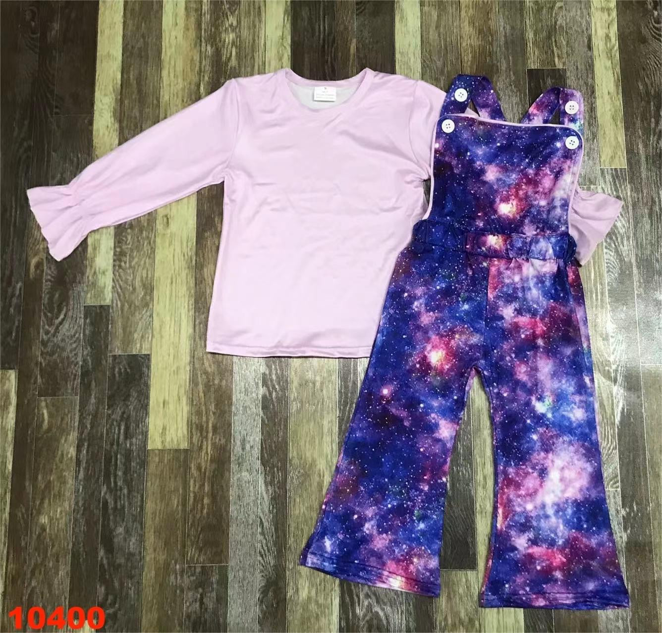 Purple galaxy overalls