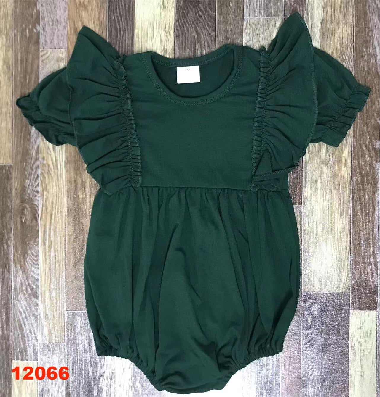 Green ruffle romper