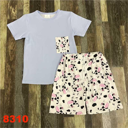 Boys Moooo Shorts Set