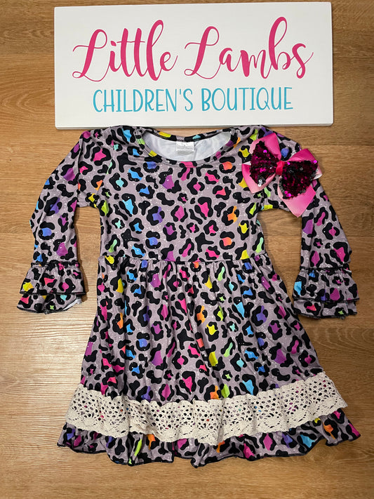 Colorful Leopard Print Dress