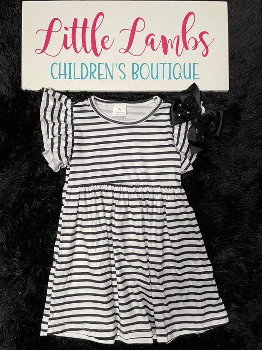 Black and White Striped Dress