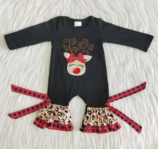 Reindeer with bow romper