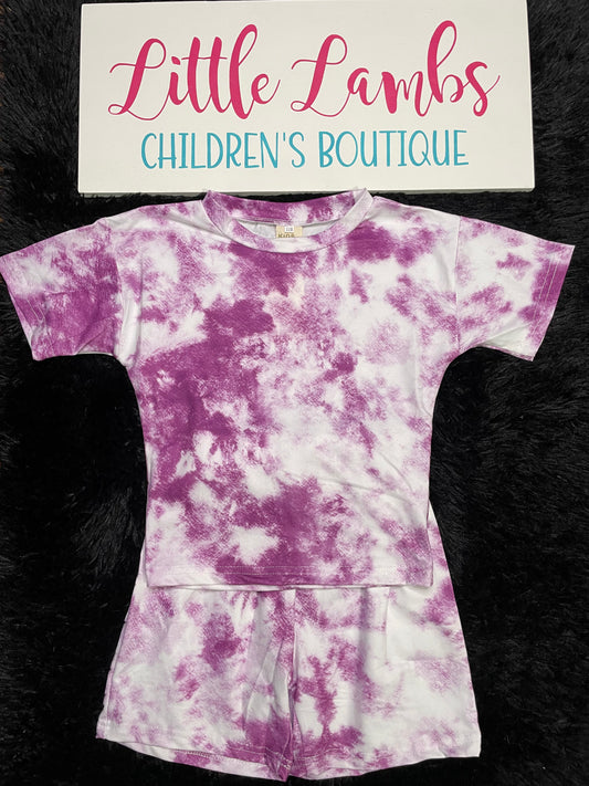 Purple and White Tie Dye Outfit