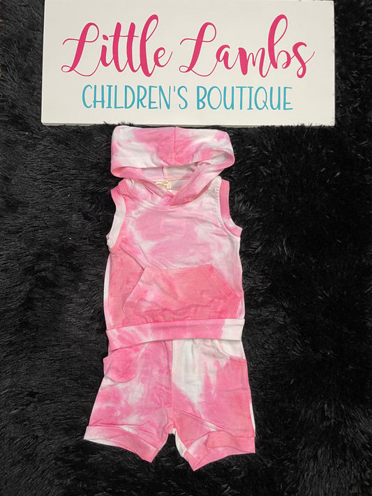 Pink and White Tie Dye Outfit