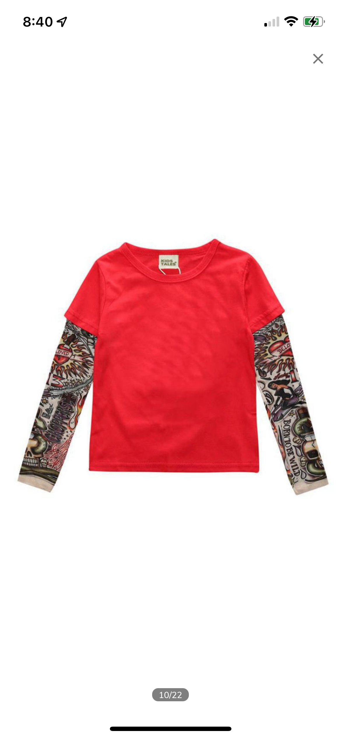 Boys Tshirt with fake tattoo sleeves