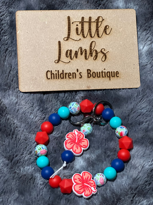 Hibiscus focal bead wristlet