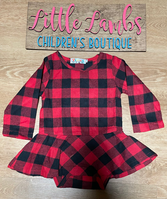Plaid onesie dress