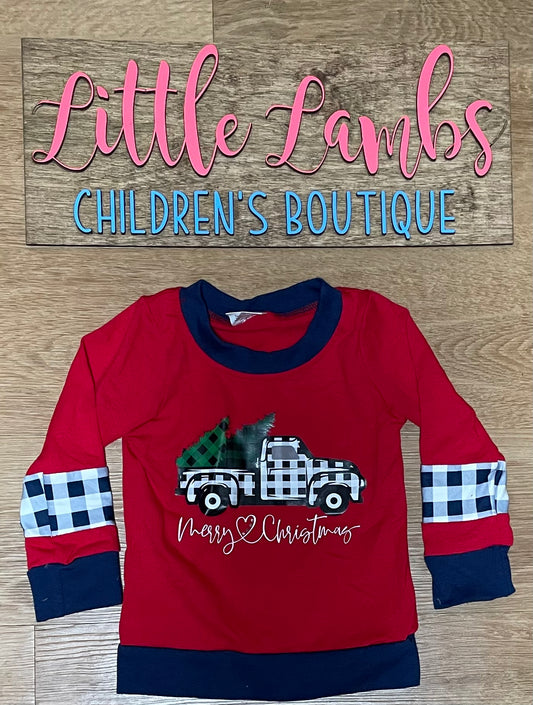 Plaid Christmas tree Truck shirt