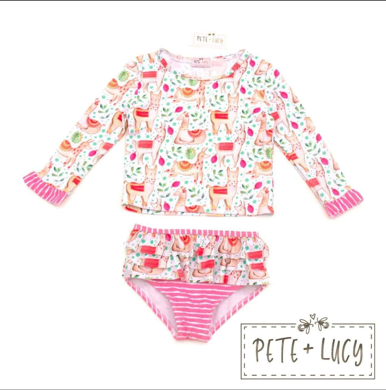 Pete and Lucy- Sweet Llama 2 piece Rashguard