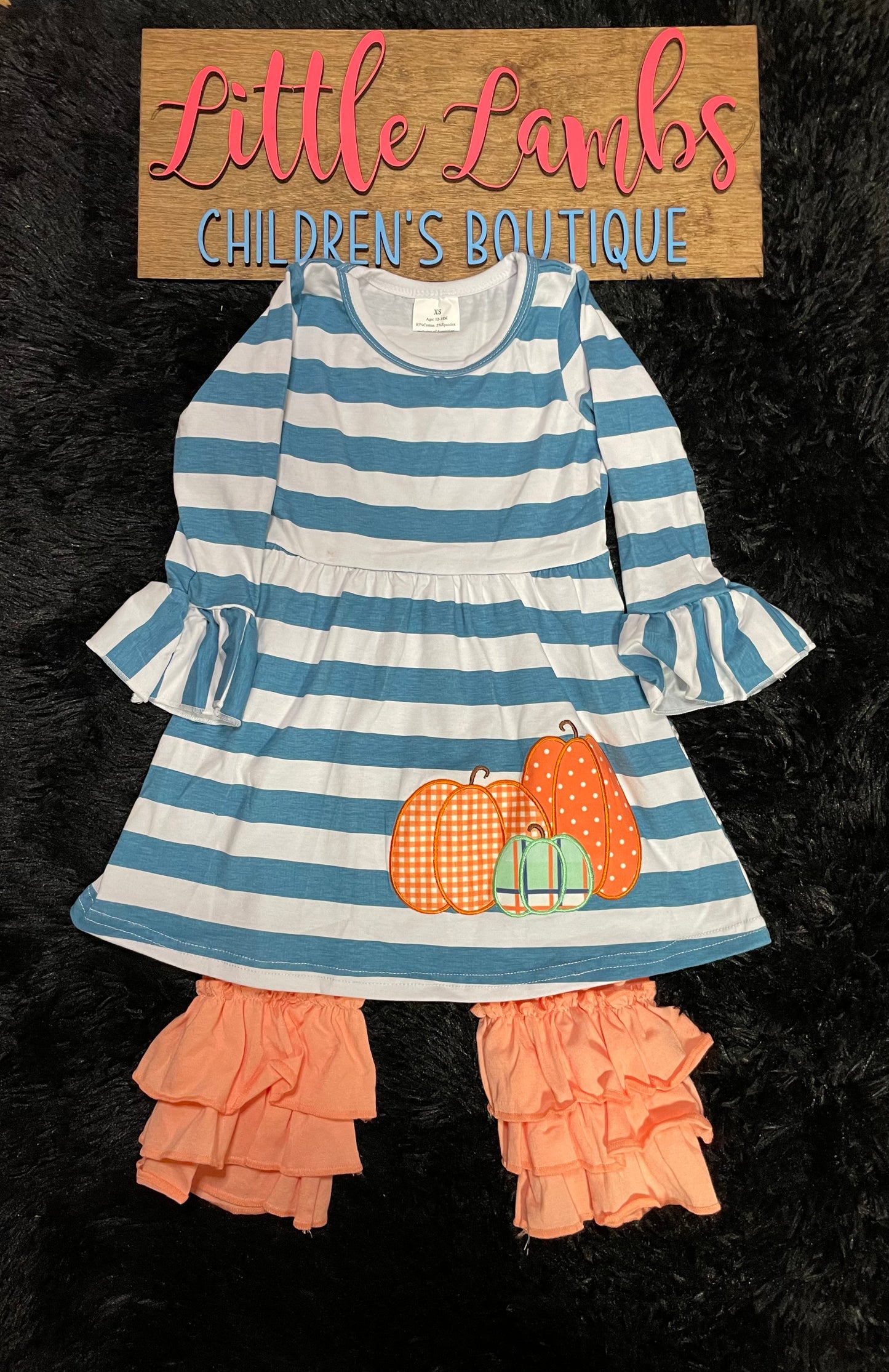 Blue strip pumpkin with orange pants