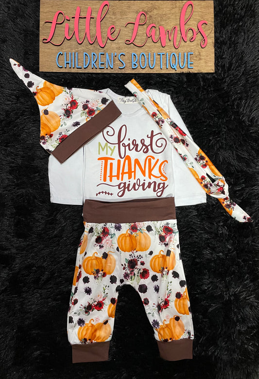 My 1st thanksgiving outfit boy and girl
