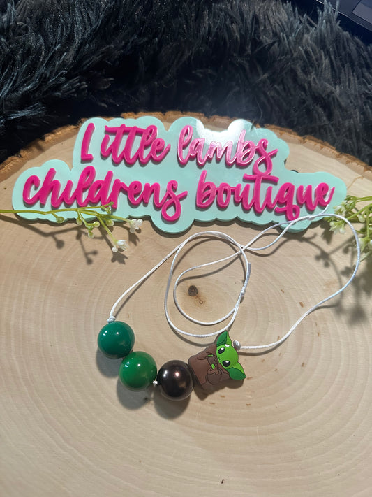 Silicone focal boys necklace-Yoda
