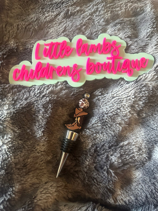 Beaded wine stopper - cowboy