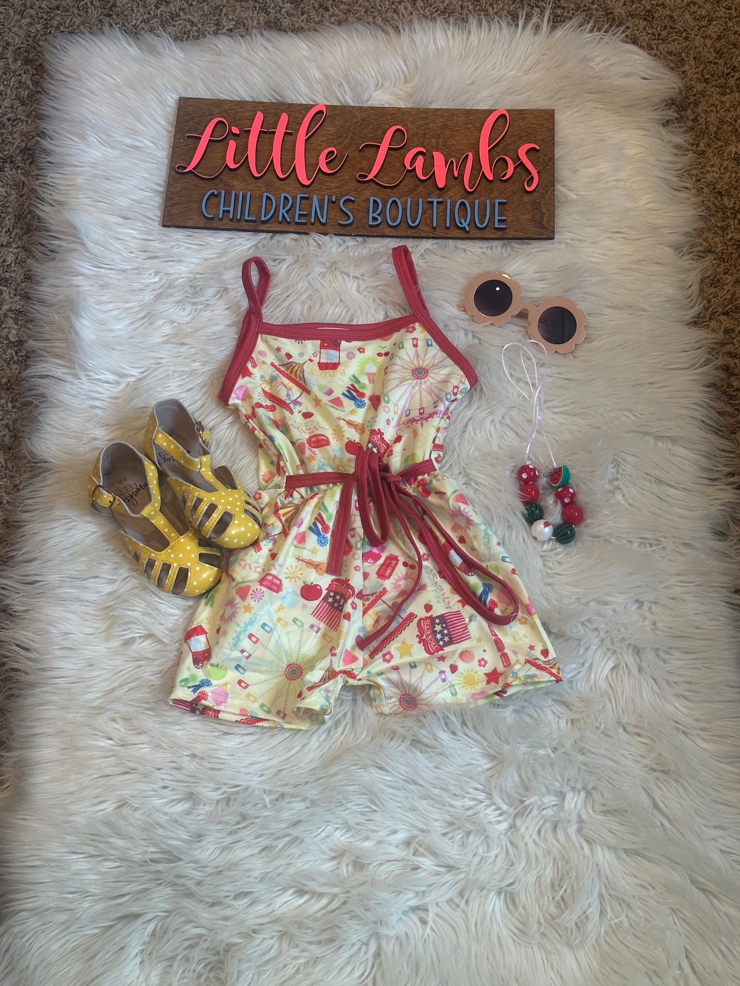 LL customs -Summer vibe State fair romper