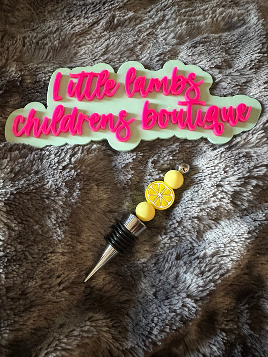 Beaded wine stopper - Lemom