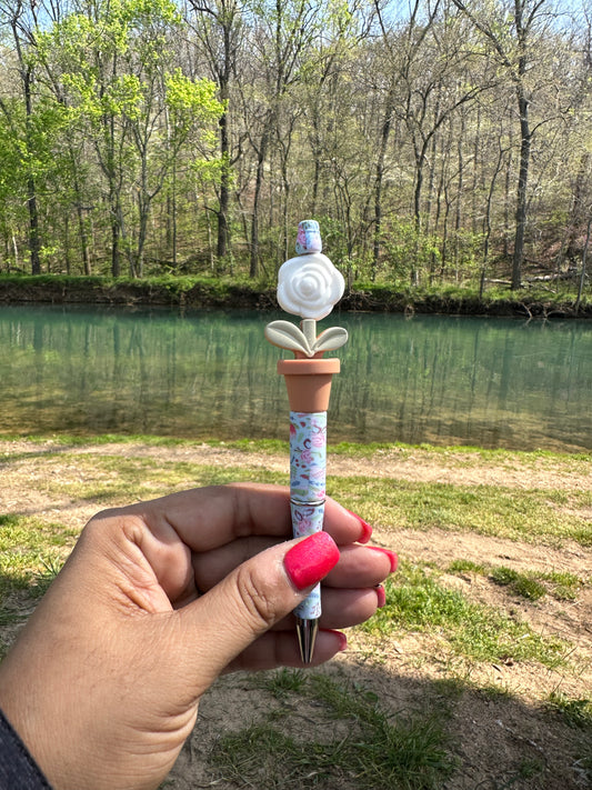 RTS pen - flower pot white