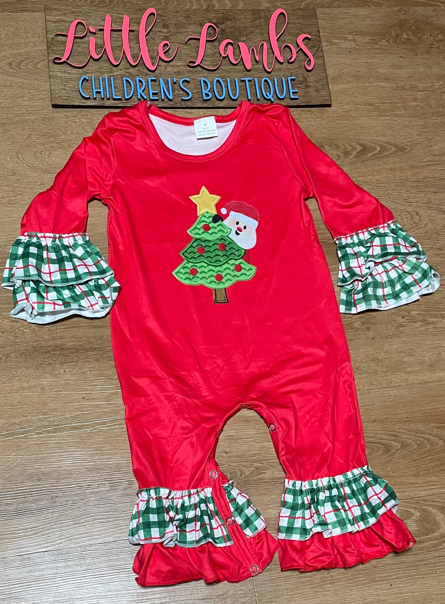 Santa Christmas tree romper