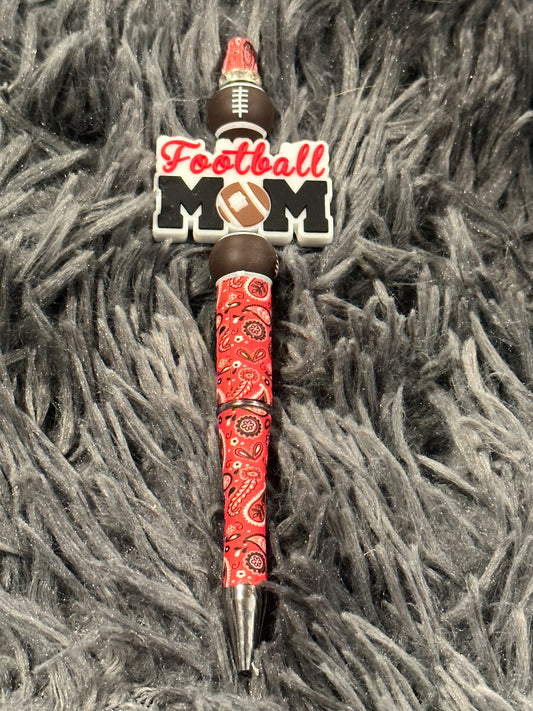 Beaded pen- football Mom