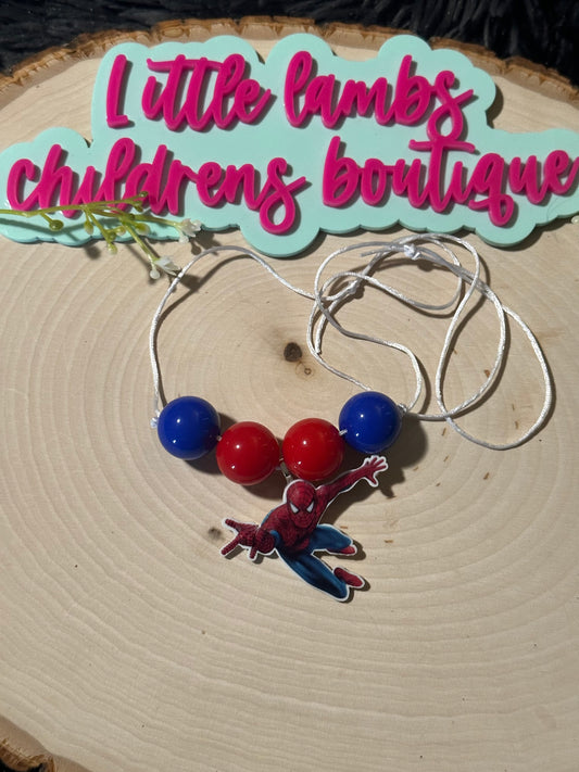 Silicone focal boys necklace-Spider-Man
