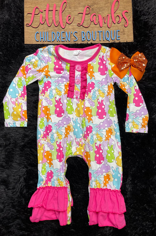 Polka Dot Bunny Romper