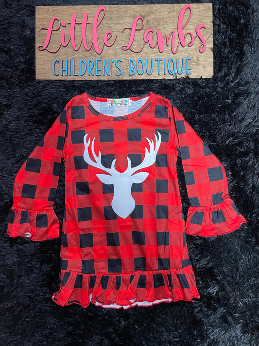 Plaid reindeer dress Christmas