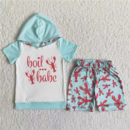 Boil baby crawfish boys short set
