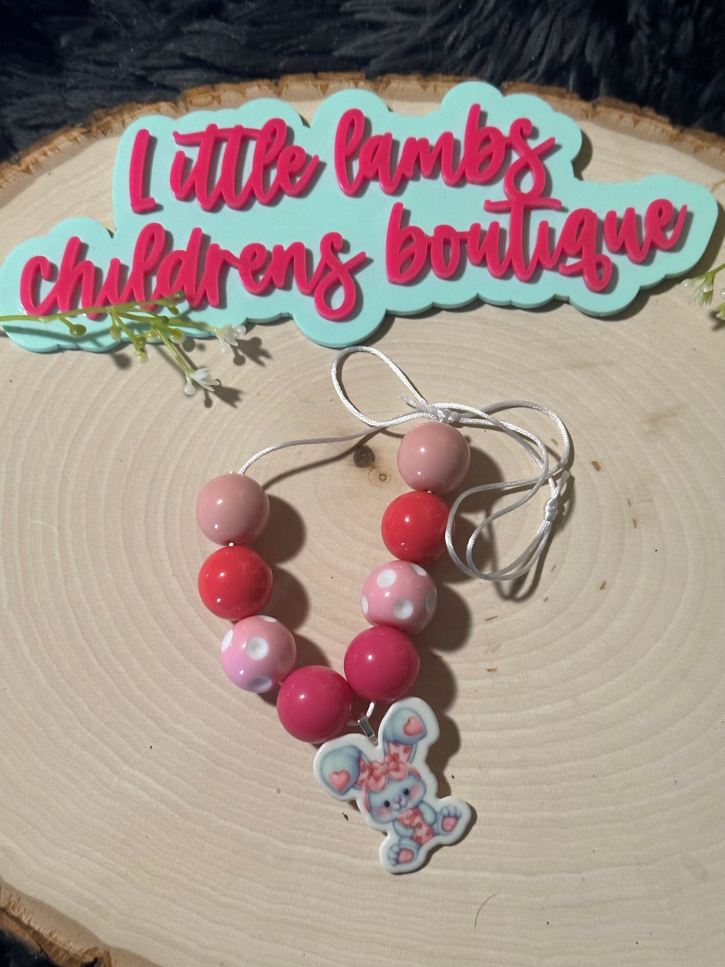 Easter Bunny with flowers - Pink shade
