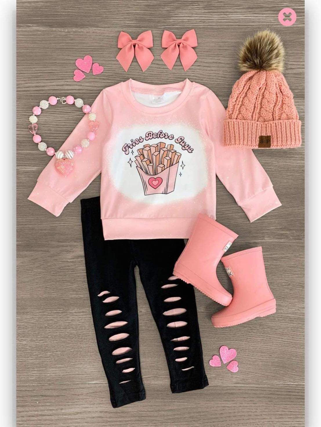 Custom- Fries before guys pant set