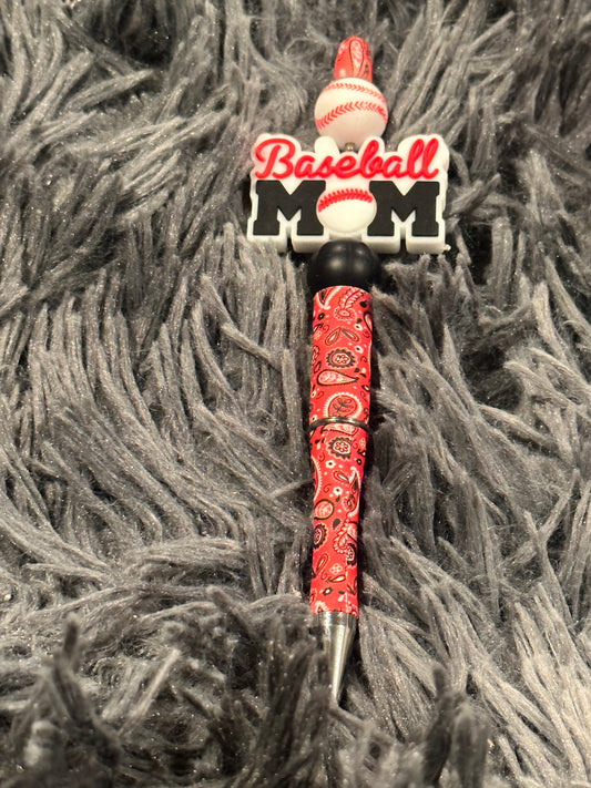 Beaded pen- baseball Mom