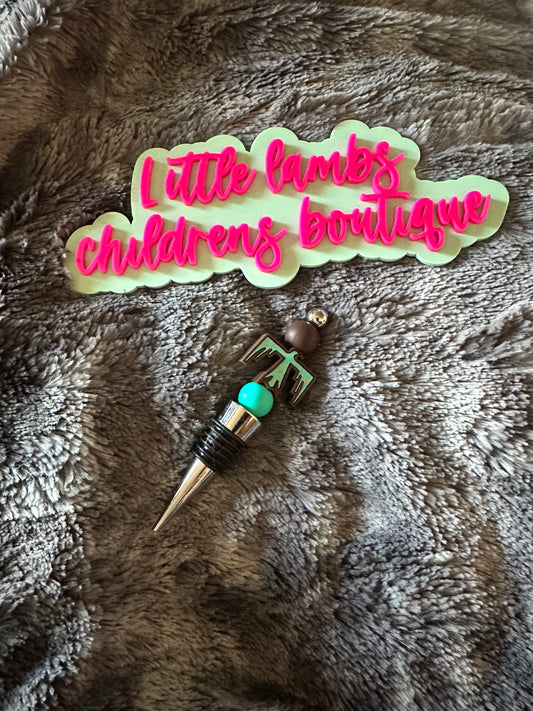 Beaded wine stopper - thunderbird