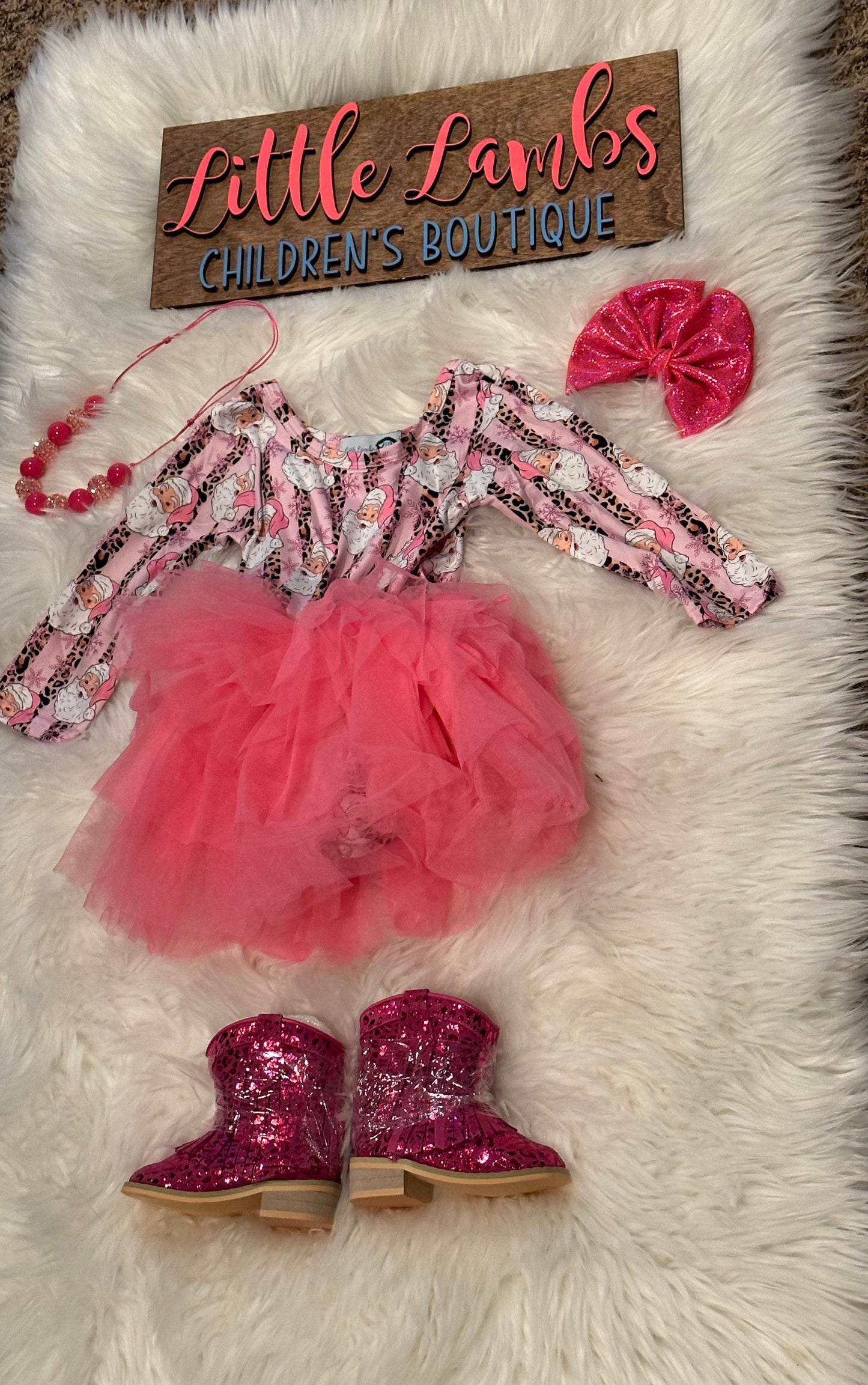Christmas dress - pink Santa