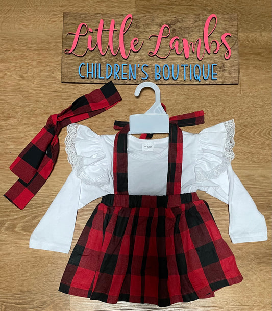 Plaid Skirt with White Shirt