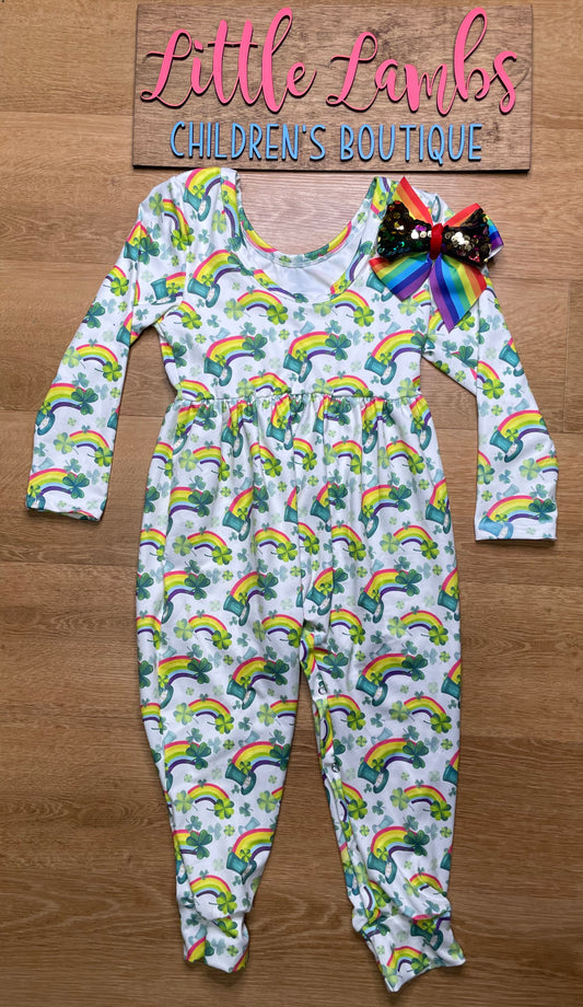 Clover Romper with Rainbows