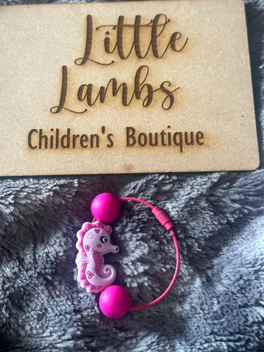 Beaded bag tags seahorse