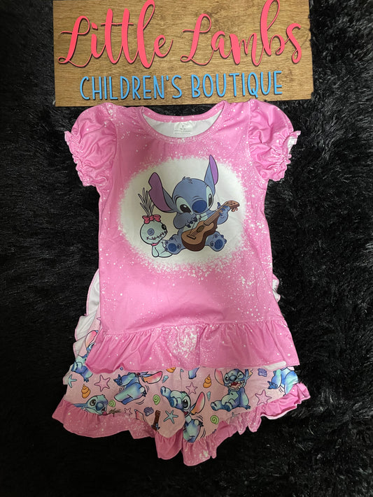 Pink Stitch Shorts Outfit