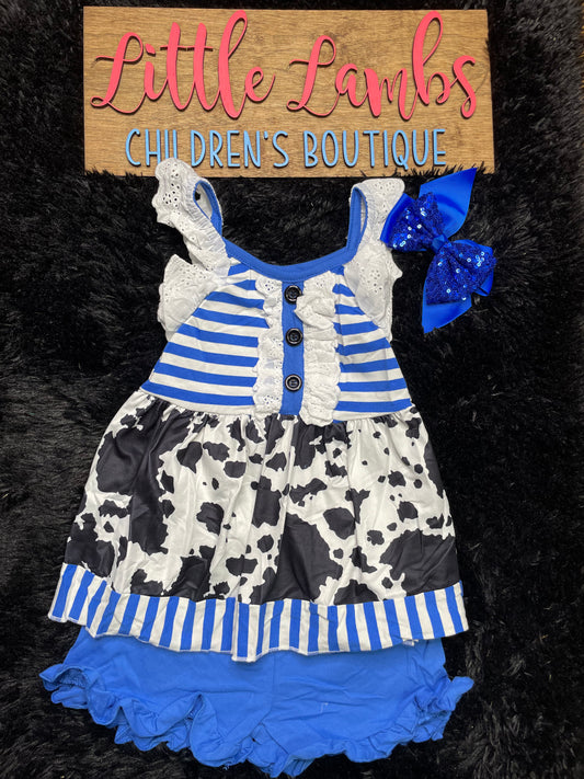 Blue Striped Cow Dress