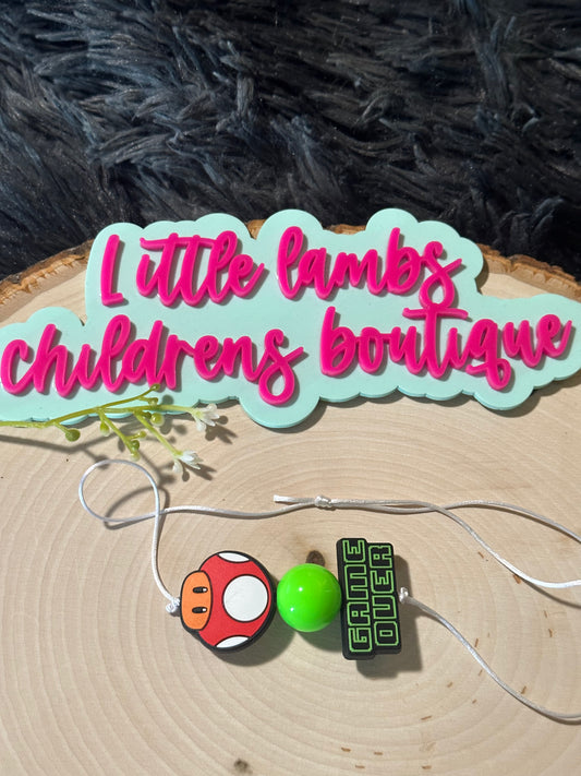 Silicone focal boys necklace-Mario
