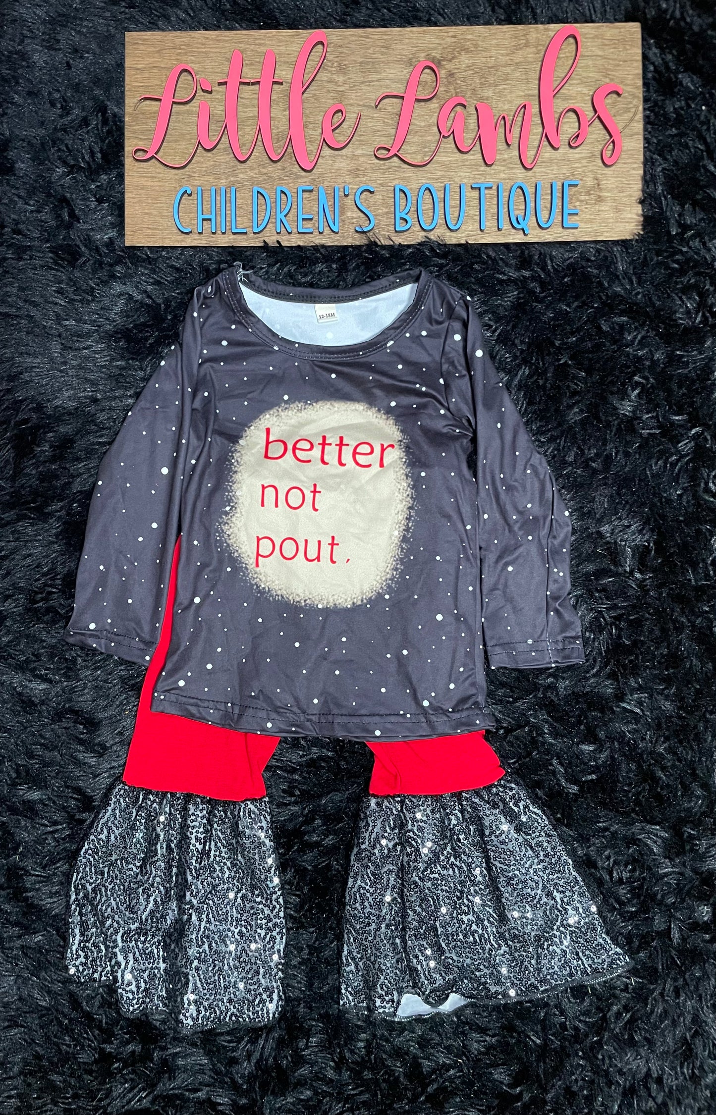 Christmas better not Pout bell bottom outfit