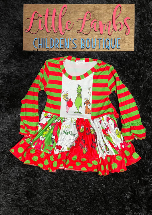Mean green one strip Christmas dress