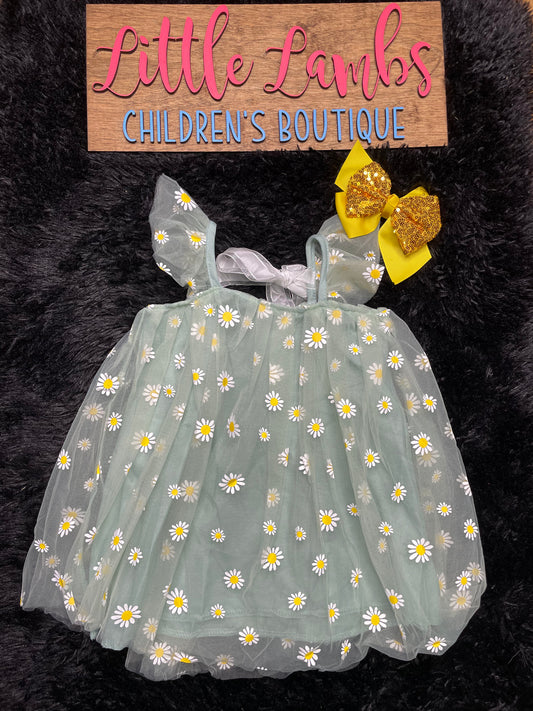Daisy Tule Dress Green