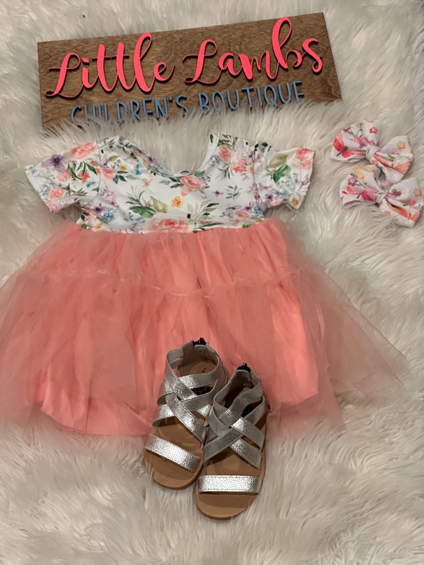 Spring/ Easter flower tulle dress
